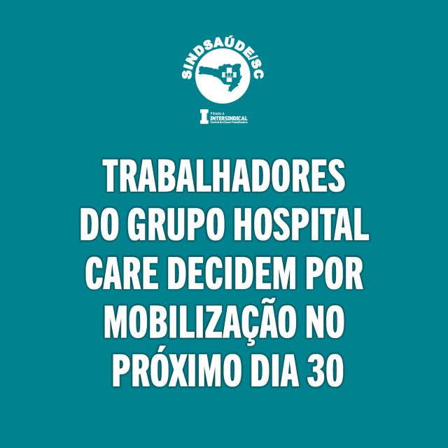 Na quinta-feira (19), o SindSaúde/SC realizou uma reunião com os trabalhadores e trabalhadoras do Grupo Hospital Care, que administra o Hospital de Caridade, o Baía Sul e o Santa Helena.

Foi debatido na reunião os descumprimentos da empresa em relação à aplicação do Piso Nacional da Enfermagem, visto que houve divergências em diversos pagamentos. Ficou decidido que na segunda-feira (30) acontecerá um ato e uma assembleia para definir os rumos da mobilização dos trabalhadores.

Na reunião desta quinta (19) os dirigentes do SindSaúde/SC repassaram aos trabalhadores as questões legais envolvendo a aplicação do piso. As principais dúvidas vinham de questões como o pagamento em folha complementar ou rubrica separada. 

Não há descumprimento da lei no pagamento em rubrica separada, porém deve-se incluir todos os valores que incidiram na aplicação em salário base. O que foi verificado nos pagamentos do Grupo Hospital Care, porém, é que além das divergências, não houve transparência nos demonstrativos de pagamento.

O sindicato identificou os erros em reflexos, porém para encaminhar judicialmente enviou os contracheques recebidos pelos trabalhadores à contabilidade. É o perito contábil que dará um laudo correto sobre como irá encaminhar judicialmente.

Porém, para além da movimentação judicial, a reunião avaliou a necessidade de mobilização para fazer valer a aplicação do piso. O sindicato estará fazendo a chamada para a mobilização a partir da próxima semana.

É importante estar atenta/o às redes e chamar os colegas para nos mobilizarmos!